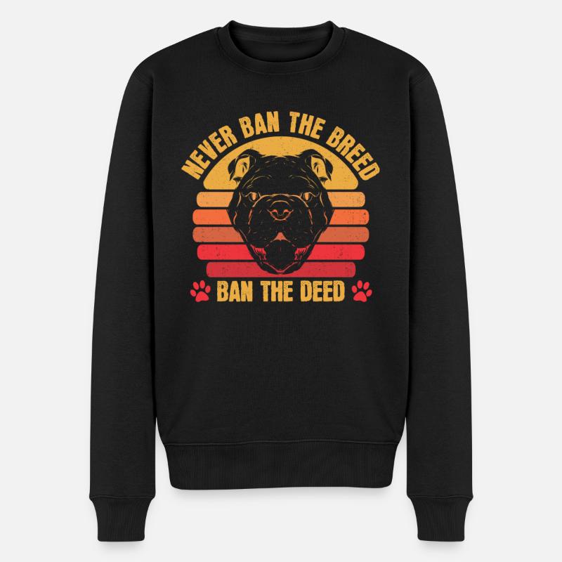 Pitbull Cool Pitbull Verbot - Männer Premium Bio Pullover - Schwarz