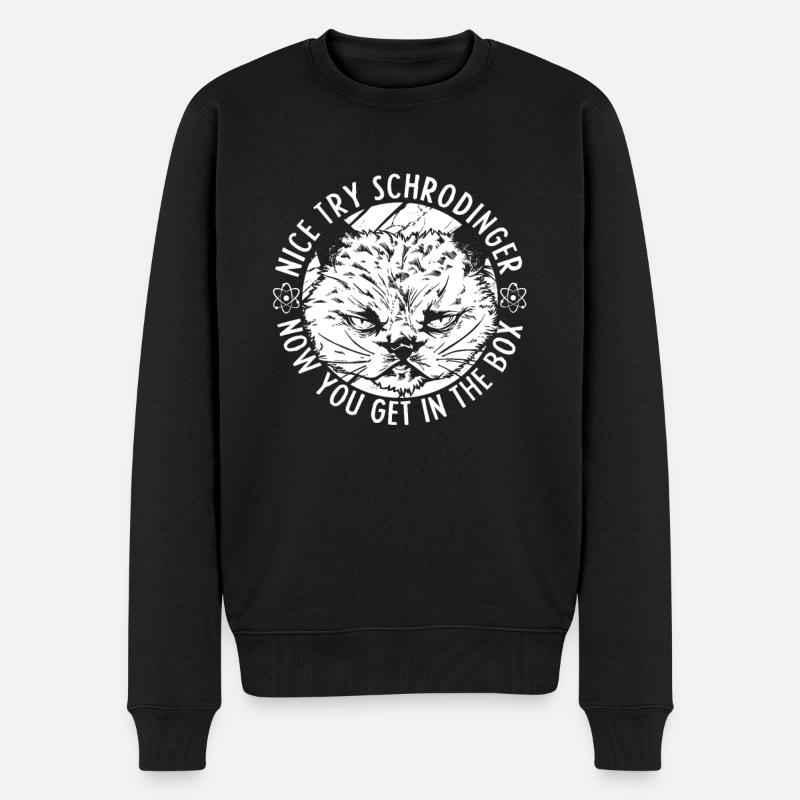 Physik Phyiker Witzig Quantenphysik - Männer Premium Bio Pullover - Schwarz