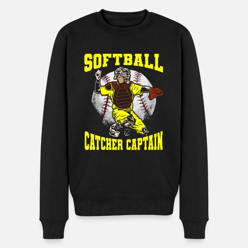 Softball - Männer Premium Bio Pullover - Schwarz