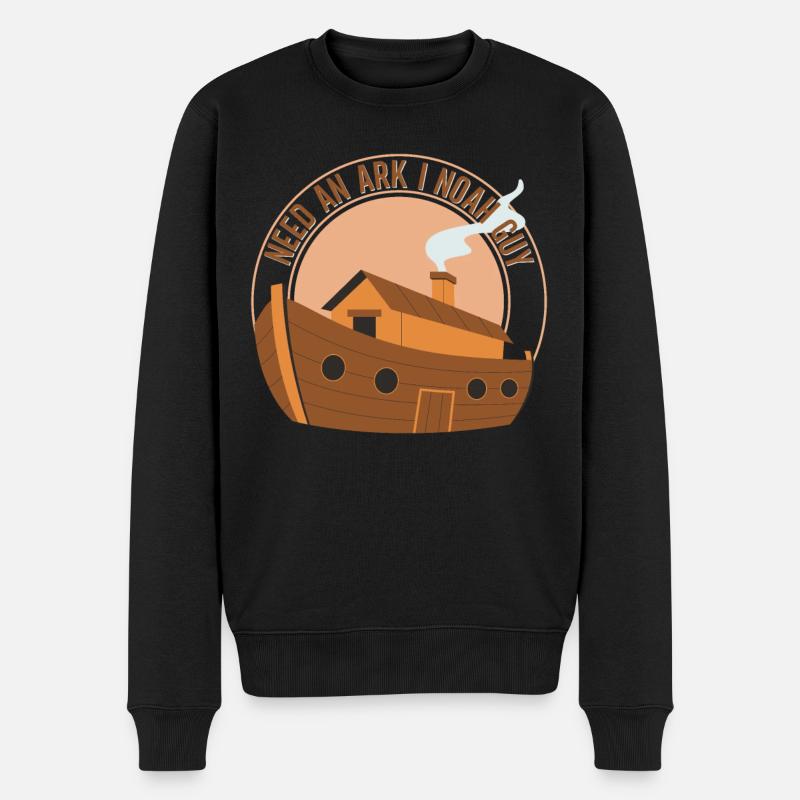 Arche Noah Christlicher Witz - Männer Premium Bio Pullover - Schwarz