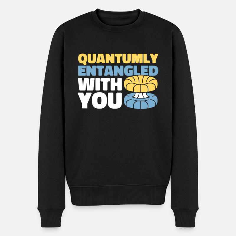 Physik Phyiker Witzig Quantenphysik - Männer Premium Bio Pullover - Schwarz