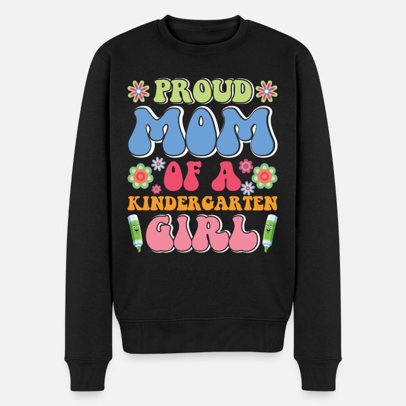 Stolze Mutter eines Kindergartenmädchens! Tochter - Männer Premium Bio Pullover - Schwarz