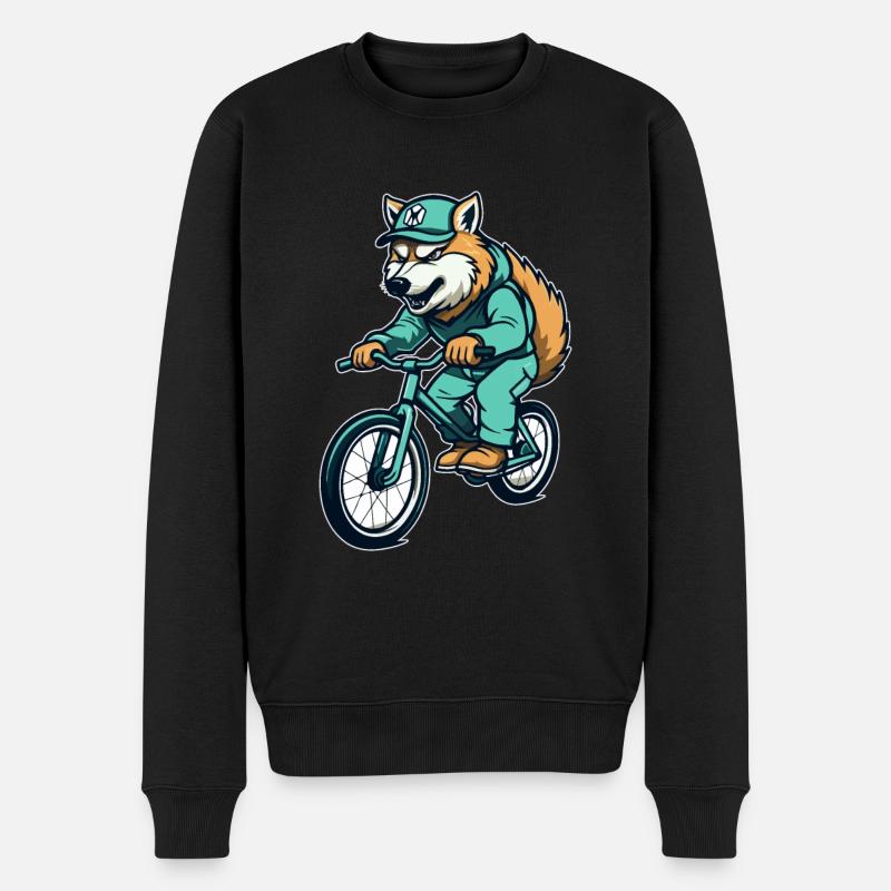 Vélo Wolf - Pull Premium bio Homme - noir