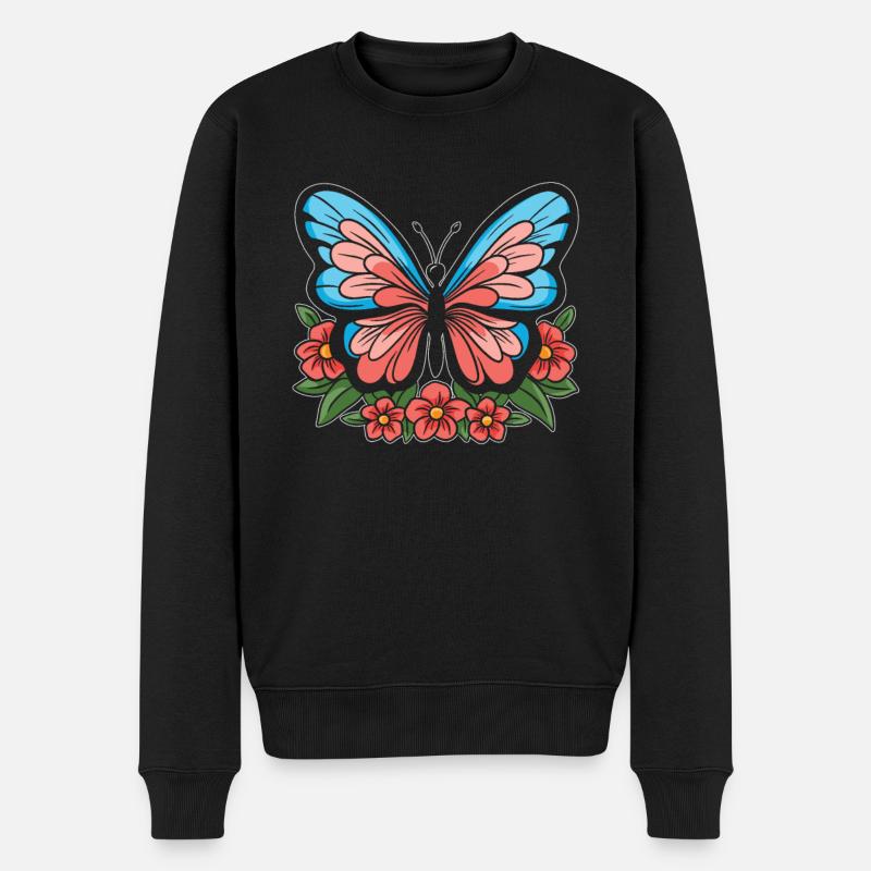 Fleurs de papillon - Pull Premium bio Homme - noir