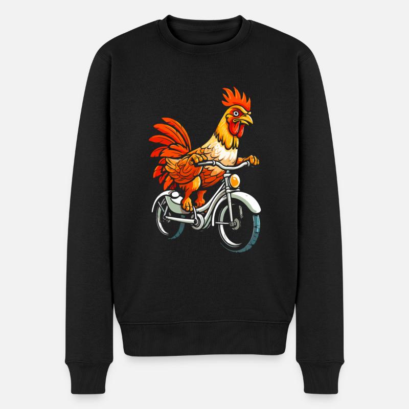 Huhn Henne Niedlich - Männer Premium Bio Pullover - Schwarz