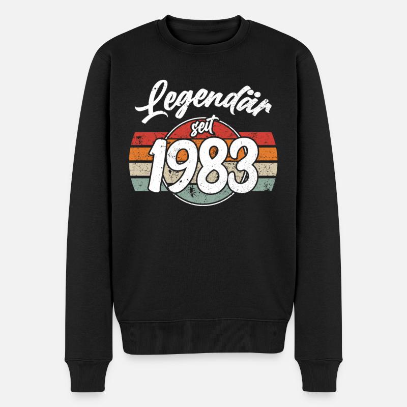 Legendär seit 1983 Geburtstag Geschenk - Männer Premium Bio Pullover - Schwarz
