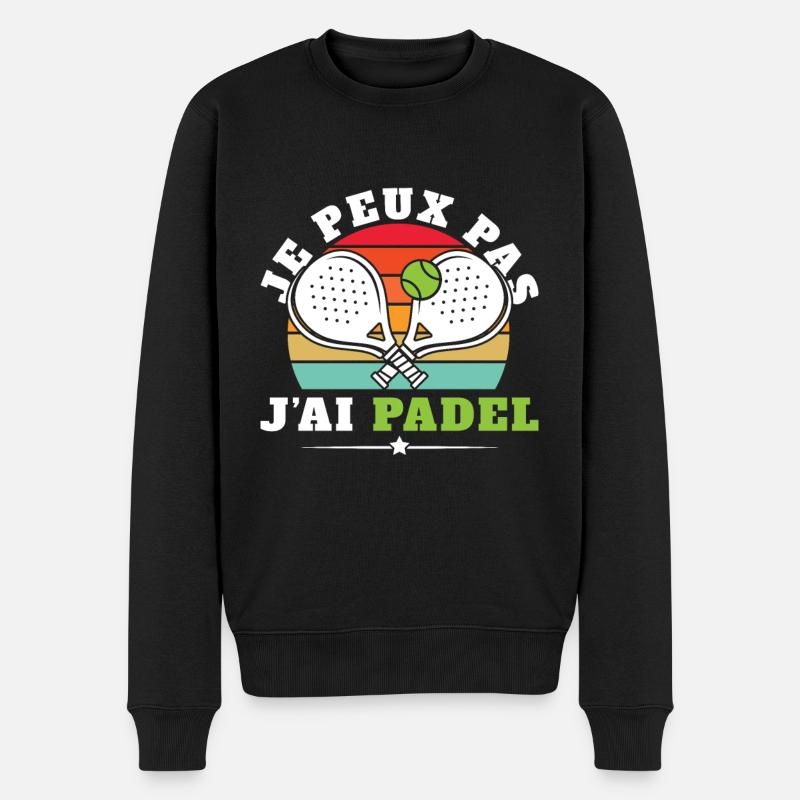 Je peux pas j'ai padel - Pull Premium bio Homme - noir