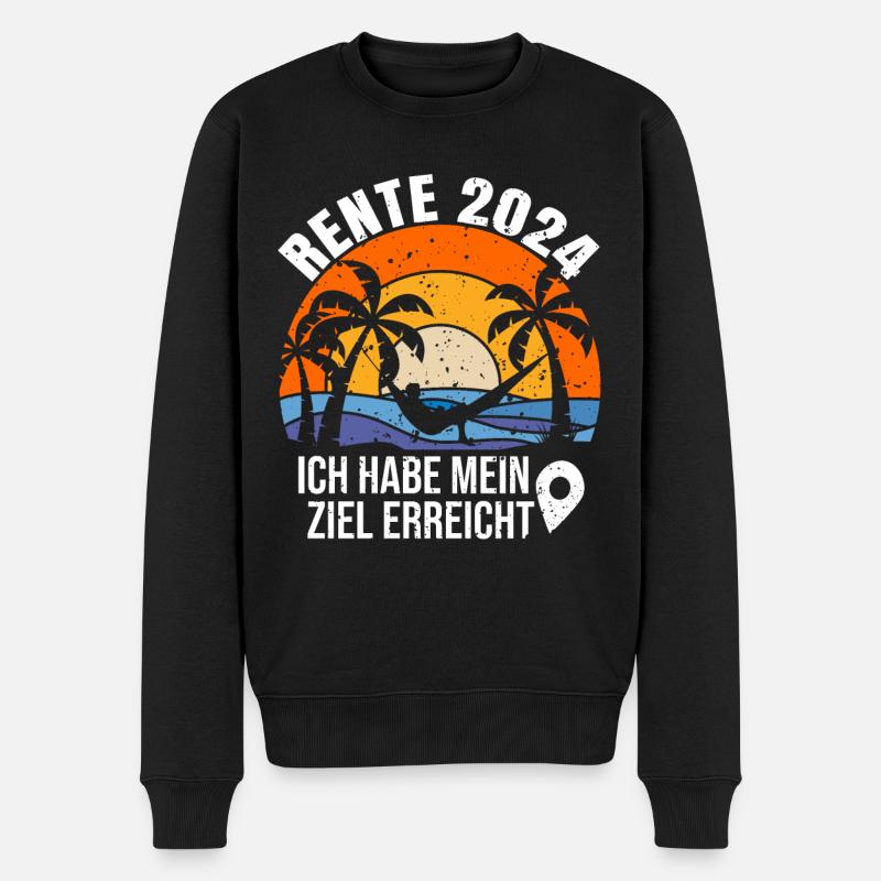 Rente Rentner 2024 Rentenbeginn Renteneintritt - Männer Premium Bio Pullover - Schwarz