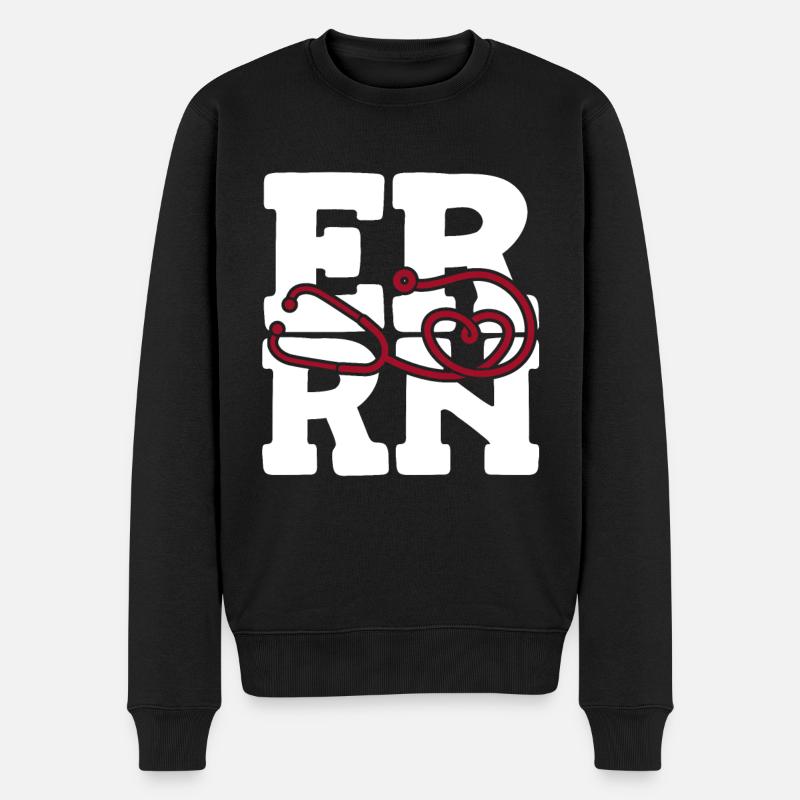 Krankenschwester Herz Notfall Krankenschwester - Männer Premium Bio Pullover - Schwarz