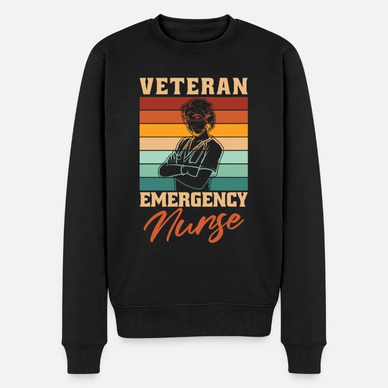 Krankenschwester Notfall Krankenschwester - Männer Premium Bio Pullover - Schwarz