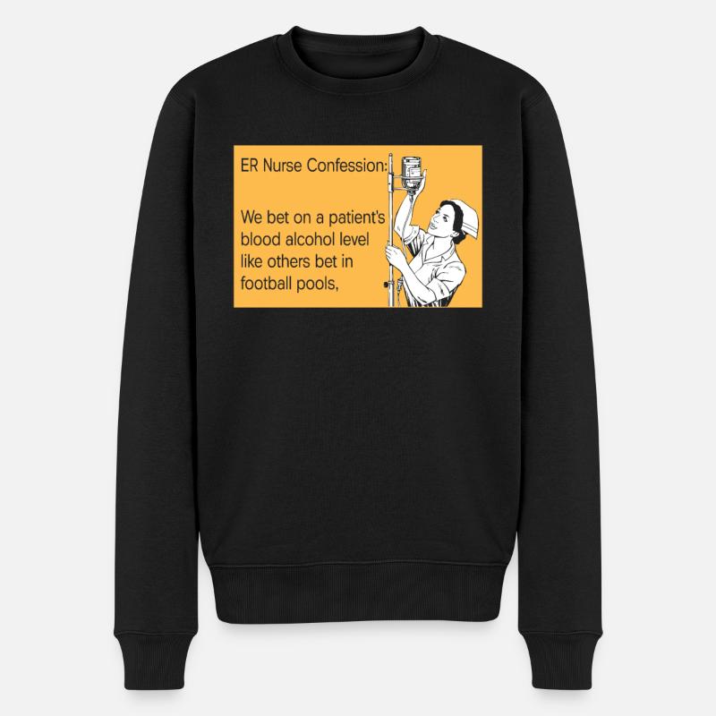 Krankenschwester Witzig Notfall Krankenschwester - Männer Premium Bio Pullover - Schwarz