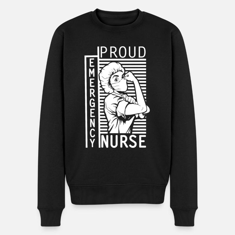 Krankenschwester Notfallkrankenschwester - Männer Premium Bio Pullover - Schwarz