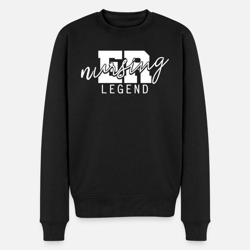 Krankenschwester Legende Notfallkrankenschwester - Männer Premium Bio Pullover - Schwarz