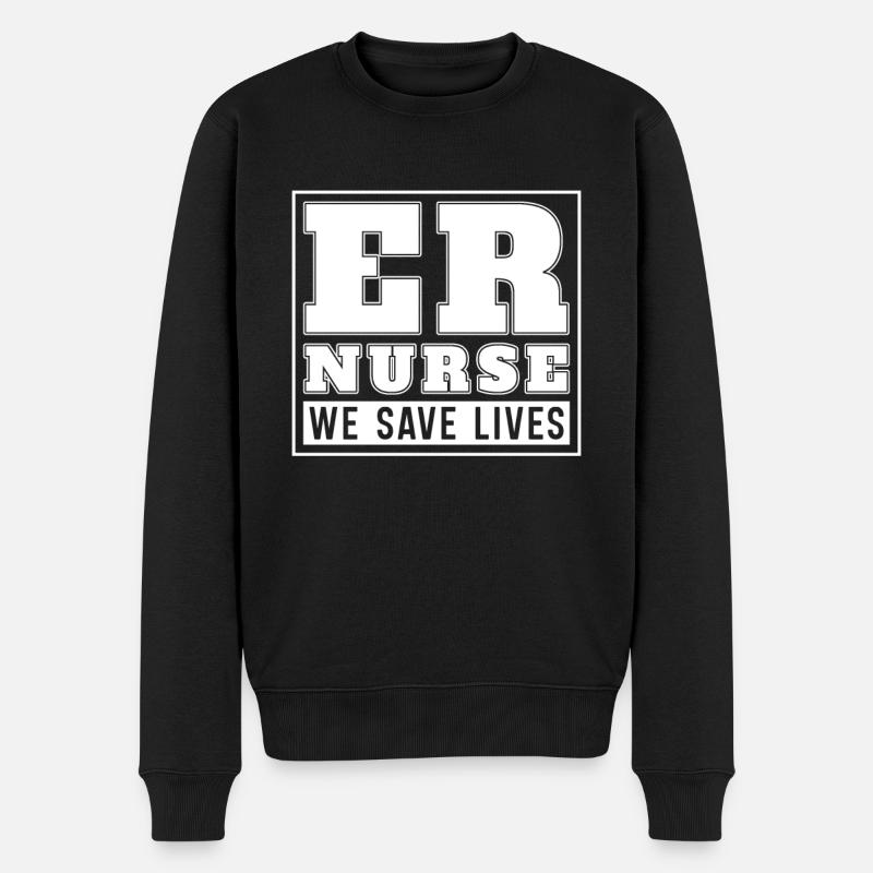 Krankenschwester Äh Notfall Krankenschwester - Männer Premium Bio Pullover - Schwarz