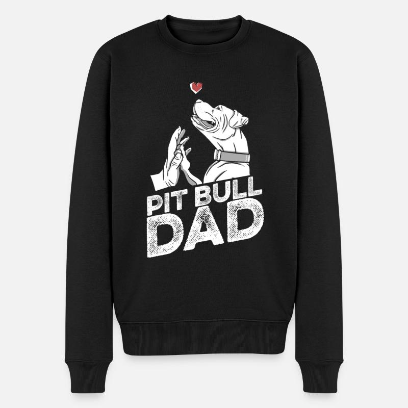 Pitbull Vater Pitbull Verbot Dad - Männer Premium Bio Pullover - Schwarz