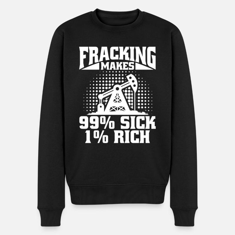 Ölfeld Bohrinsel Fracking - Männer Premium Bio Pullover - Schwarz
