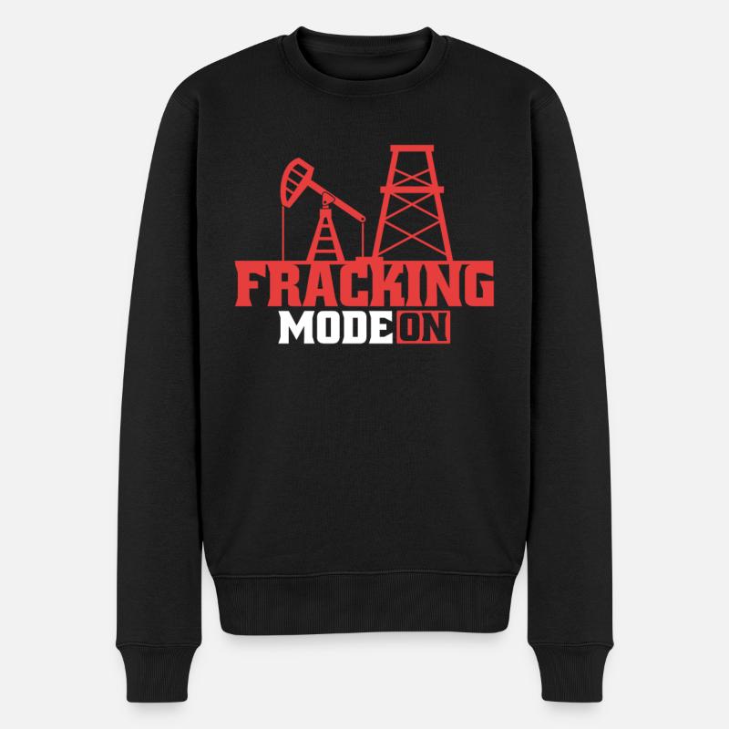 Ölfeld Bohrinsel Fracking - Männer Premium Bio Pullover - Schwarz