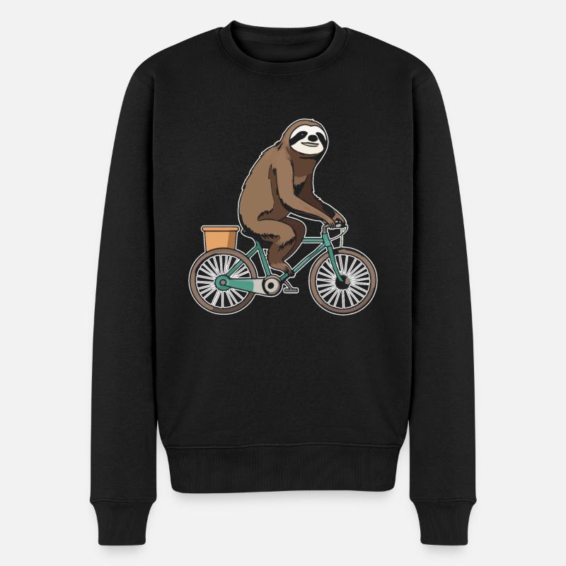 Faultier - Männer Premium Bio Pullover - Schwarz