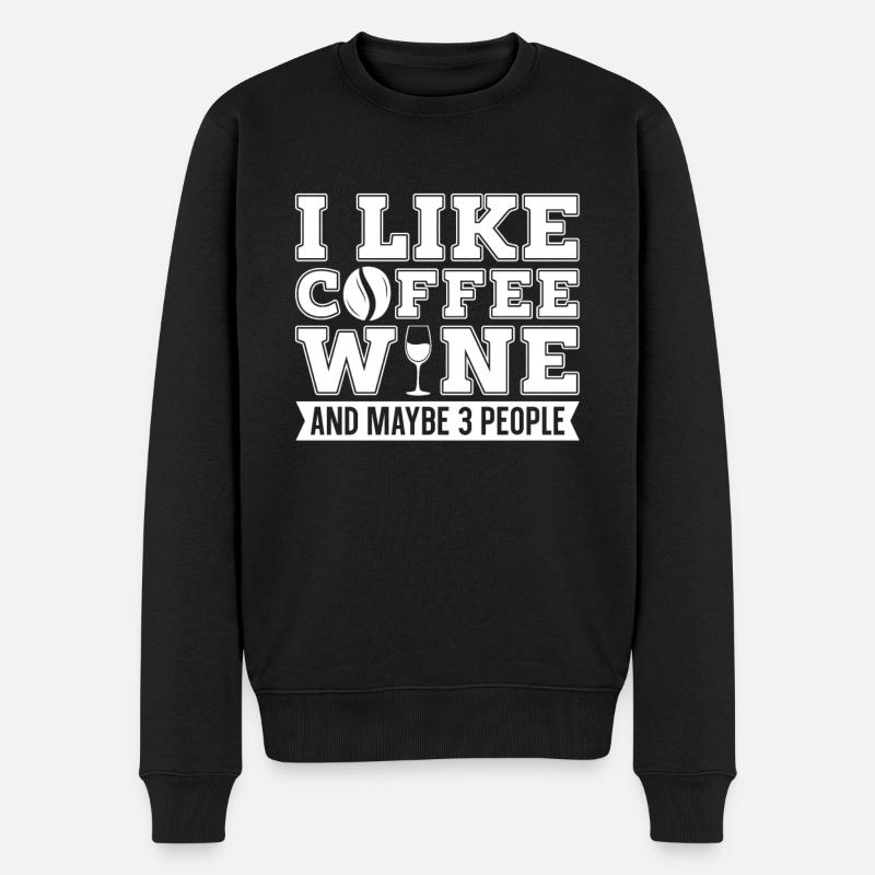 Café Café Café Vin - Pull Premium bio Homme - noir