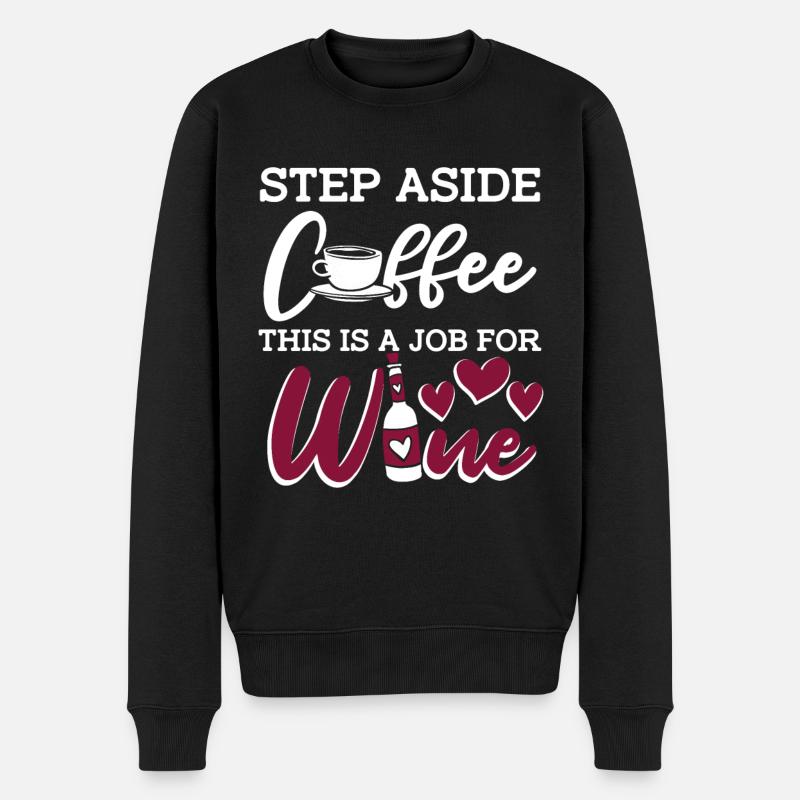 Wein Winzer Kaffee Wein - Männer Premium Bio Pullover - Schwarz