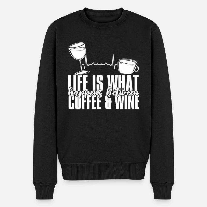Café Café Café Vin - Pull Premium bio Homme - noir