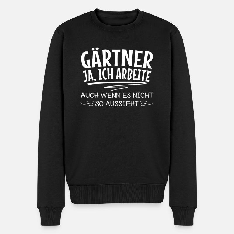 Lustige Gärtner Gartenarbeit Pflanzen Gärtnerin - Männer Premium Bio Pullover - Schwarz