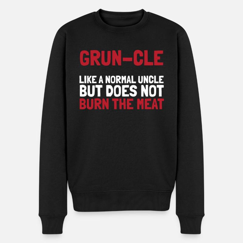 Bbq Grillen Onkel - Männer Premium Bio Pullover - Schwarz