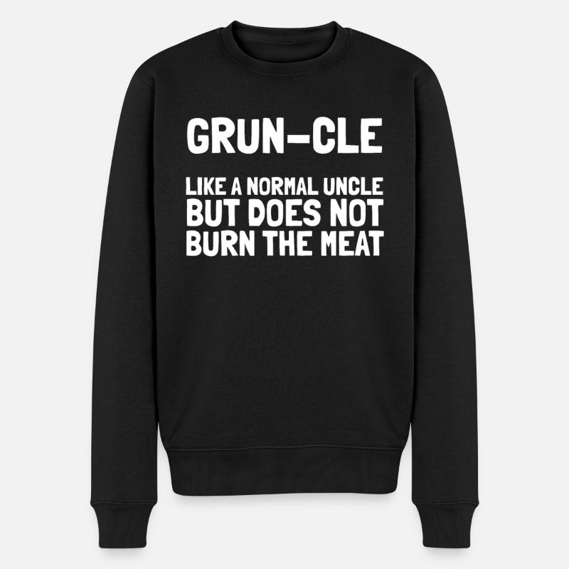 Bbq Grillen Onkel - Männer Premium Bio Pullover - Schwarz