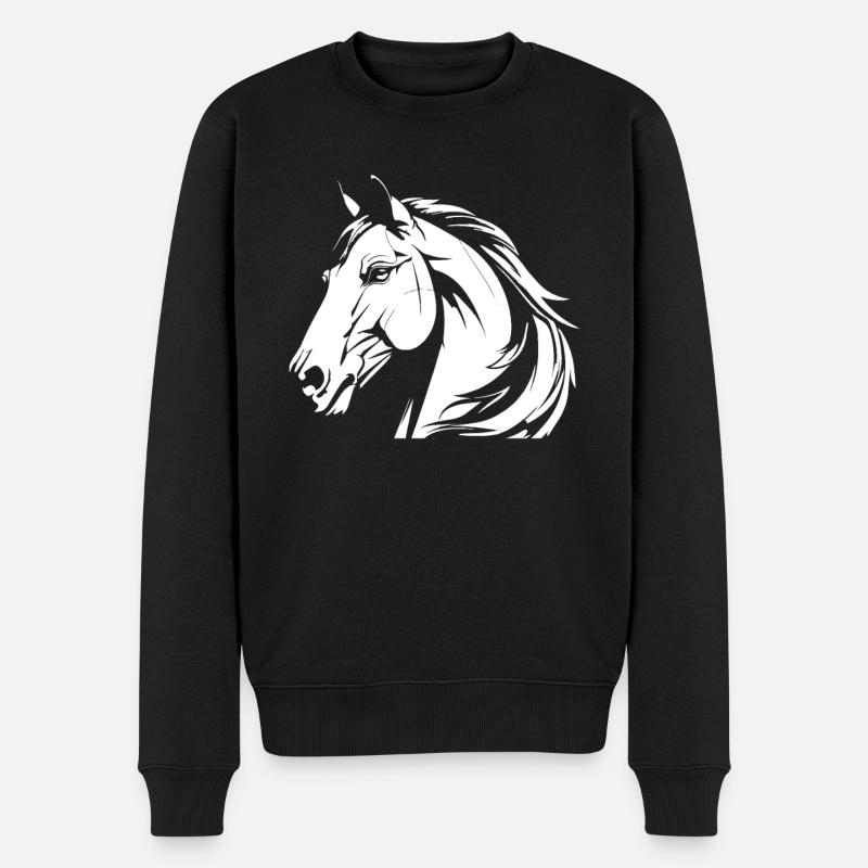 Tête équestre de cheval - Pull Premium bio Homme - noir