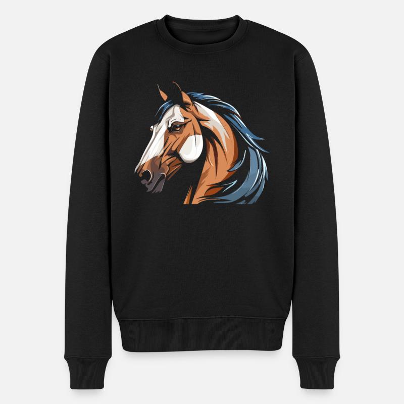 Tête équestre de cheval - Pull Premium bio Homme - noir