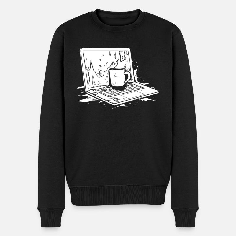 Entwickler Coder Programmierer Kaffee - Männer Premium Bio Pullover - Schwarz