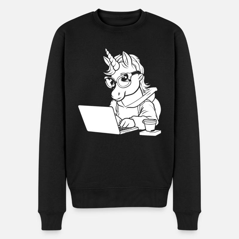 Développeur, Codeur, Programmeur, Café - Pull Premium bio Homme - noir