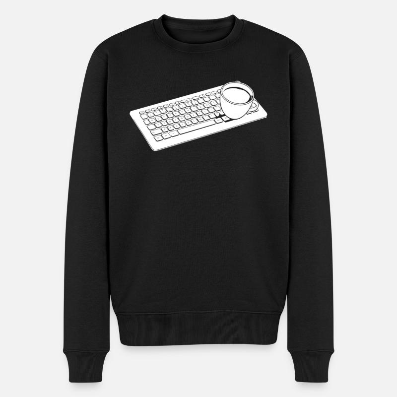 Entwickler Coder Programmierer Kaffee - Männer Premium Bio Pullover - Schwarz