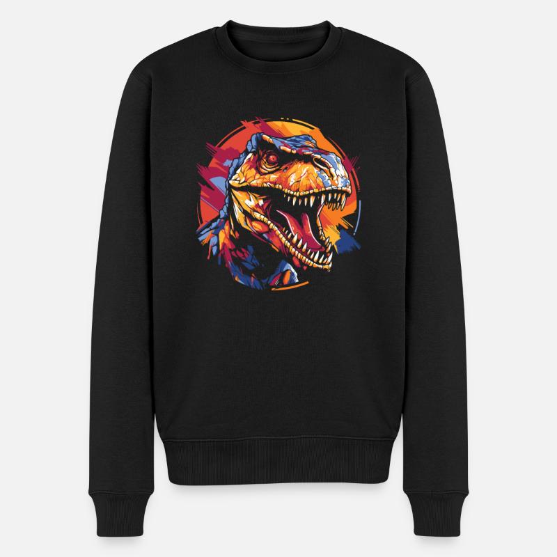 Trex T Rex Dino Cool - Männer Premium Bio Pullover - Schwarz
