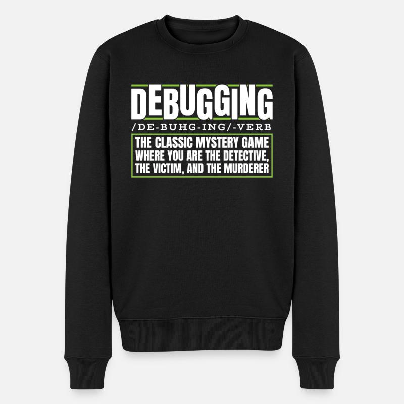 Entwickler Coder Programmierer Debugging - Männer Premium Bio Pullover - Schwarz