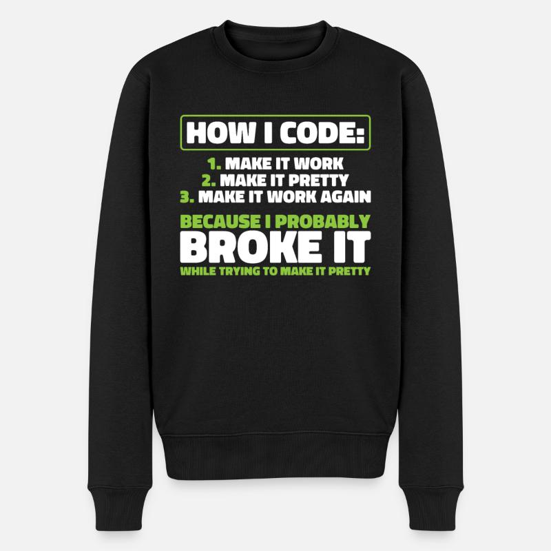 Developer, Coder, Programmer - Men's Premium Organic Jumper - black