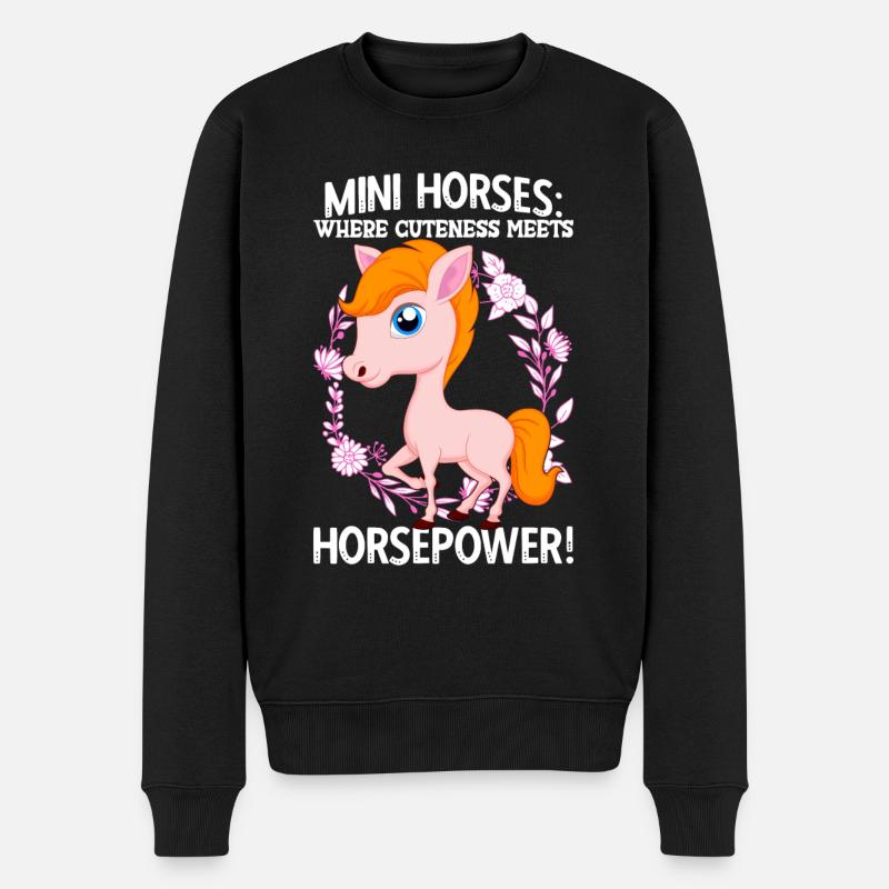 Cheval miniature - Pull Premium bio Homme - noir