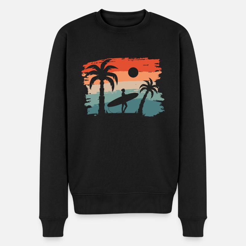 Surfer Surfen Cool Retro Surfer Vintage Surf - Pull Premium bio Homme - noir
