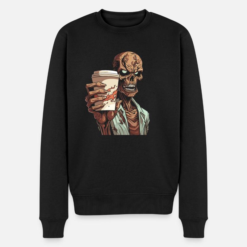 Café Café Halloween Zombie Main - Pull Premium bio Homme - noir