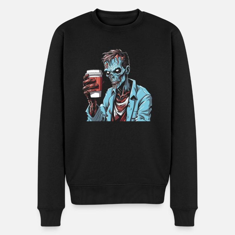 Café Café Halloween Zombie Main - Pull Premium bio Homme - noir