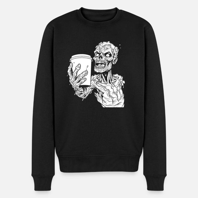 Café Café Halloween Zombie Main - Pull Premium bio Homme - noir