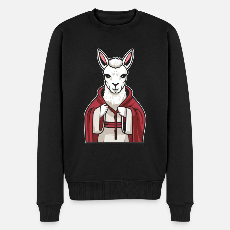Lama chrétien chrétien - Pull Premium bio Homme - noir