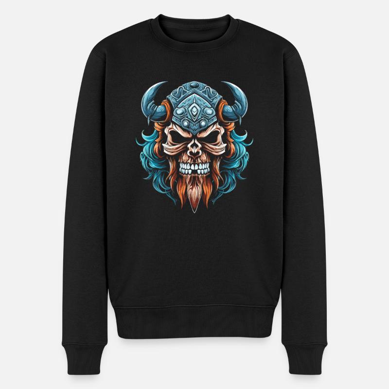 Crâne de Viking - Pull Premium bio Homme - noir