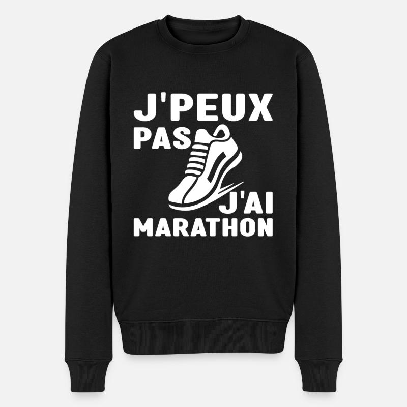 Je Peux Pas J'Ai Marathon Humour Marathon - Pull Premium bio Homme - noir