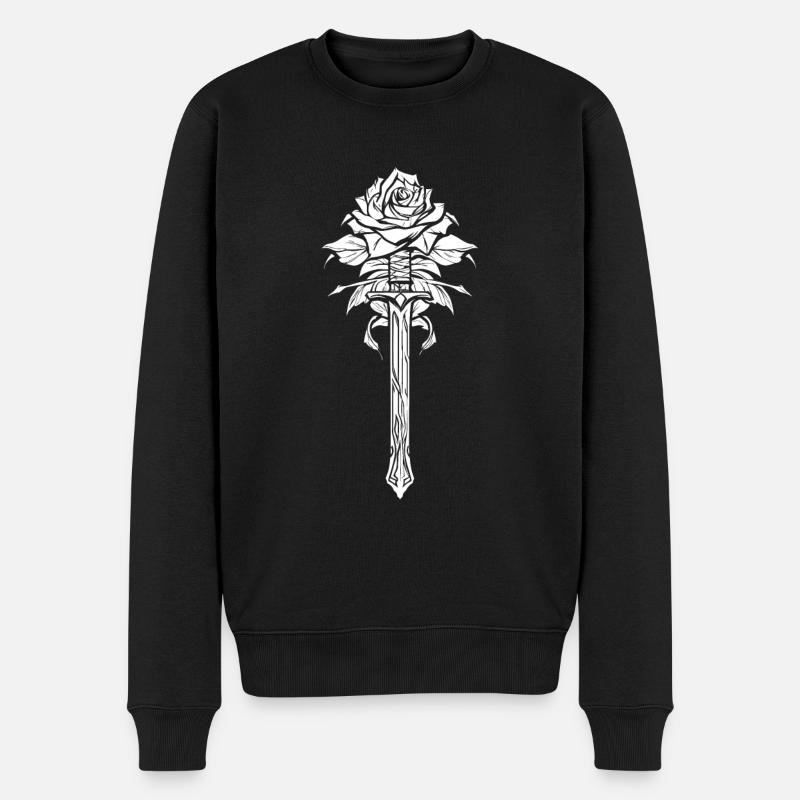 Épée Goth Rose rouge - Pull Premium bio Homme - noir