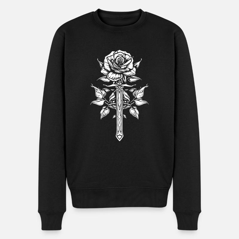 Épée Goth Rose rouge - Pull Premium bio Homme - noir