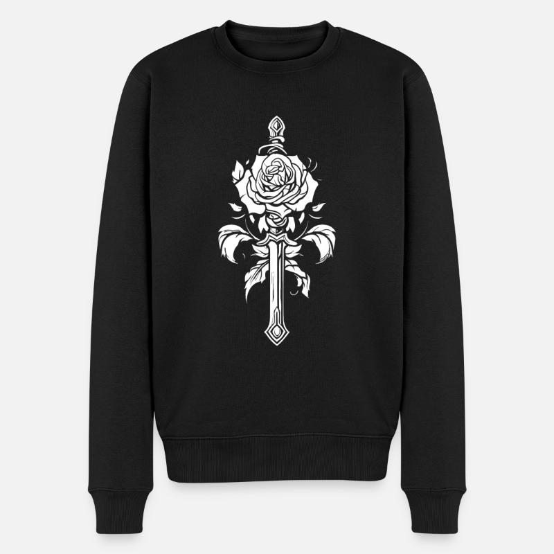 Épée Goth Rose rouge - Pull Premium bio Homme - noir