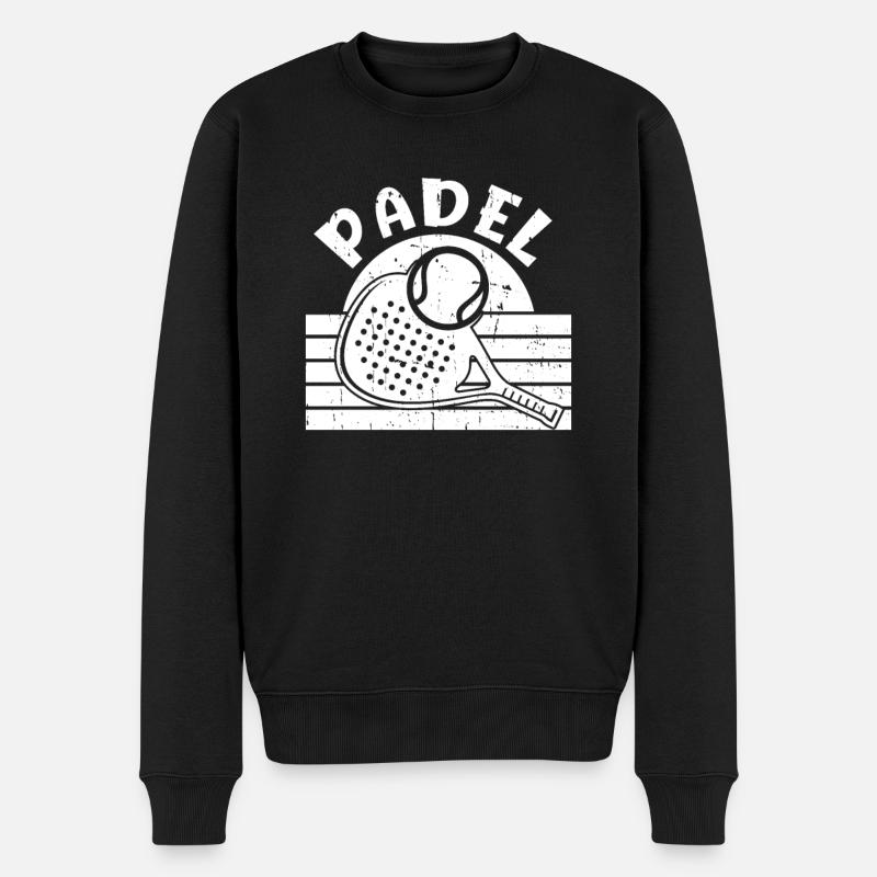 Padel - Männer Premium Bio Pullover - Schwarz