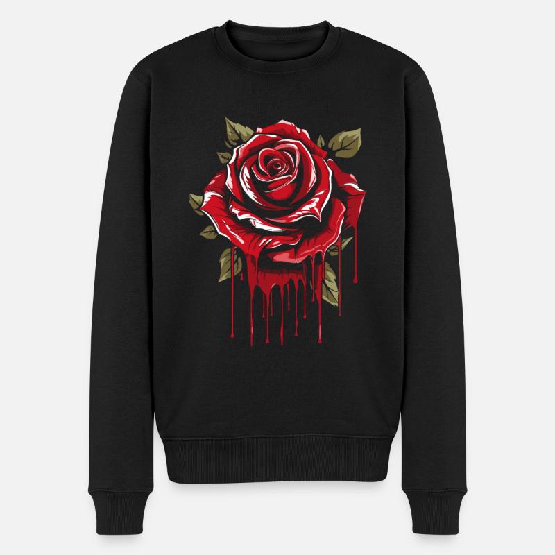 Rose Rouge Goth Cool - Pull Premium bio Homme - noir