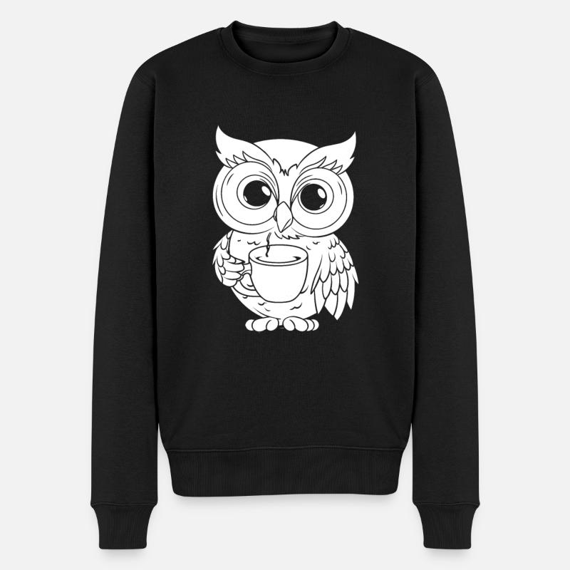 Café Café Hibou - Pull Premium bio Homme - noir